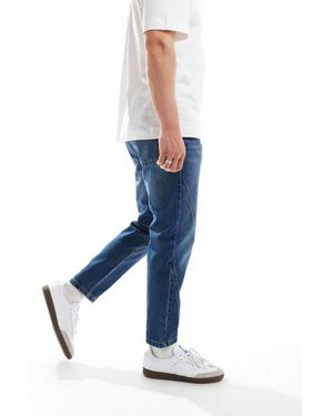 ASOS Tapered Fit Jeans With Panelling Detail - Blue