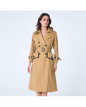 Smart & Joy Lange Trenchcoat - Naturel