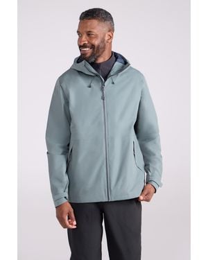 Mountain Warehouse 'Gael Extreme' Jacket With Chin Guard Waterproof Coat - Blue