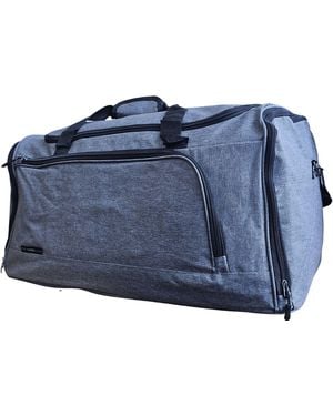 Infinity Leather Extra Large Duffel Weekend Holdall Carry-On Cabin Bag Gym Sports Travel Bag - Blue