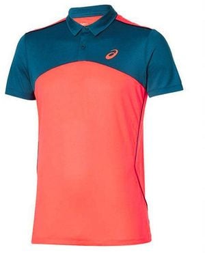 Asics Short Sleeve Collared Neon Pink Player Tennis Polo Shirt 132401 0694