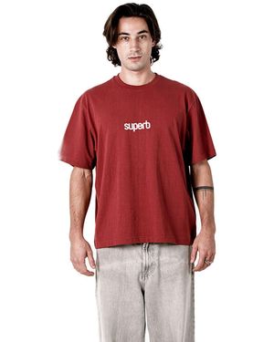 Superb Oversized Katoenen Korte Mouwen T-Shirt Little Core Puffy Sprb3500 - Rood