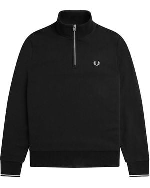 Fred Perry Fredperry Fp Half Zip Sweatshirt - Black