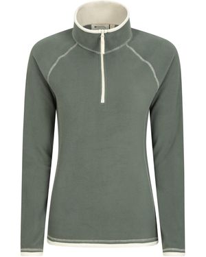 Mountain Warehouse Ladies Montana Half Zip Fleece Top (Dark) - Green