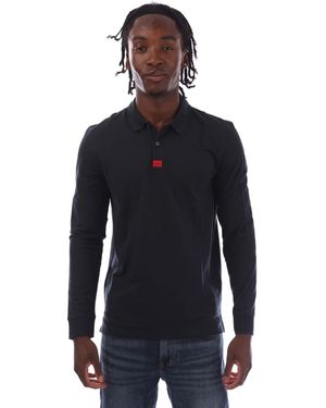 HUGO Deresolo222 Long Sleeve Polo Shirt - Blue