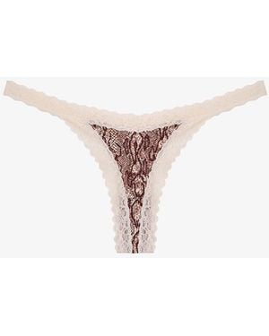 Penti Comfort Cotton Snake Print Thong - White