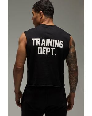 BoohooMAN Training Dept Boxytank - Black