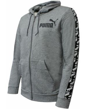 PUMA Long Sleeve Zip Up Taped Jacket 584097 03 Cotton - Grey