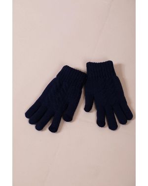 SVNX Touch Screen Cable Knit Gloves - Blue