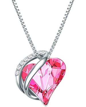 Rafaela Donata Embellished With Swarovski Crystals Necklace Sterling - Pink