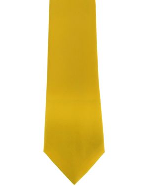 PREMIER Plain Satin Tie (Narrow Blade) (Pack Of 2) (Lemon) - Yellow