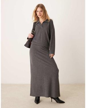 ASOS Fishtail Co Ord Supersoft Maxi Skirt - Grey