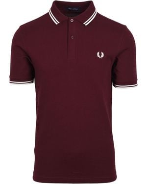 Fred Perry Twin Tipped Polo Shirt Oxblood - Red
