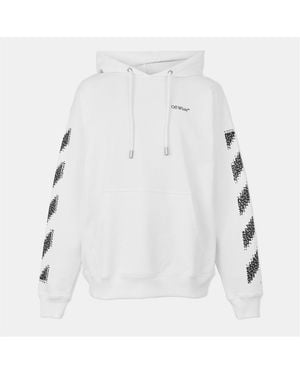 Off-White c/o Virgil Abloh Off Hooded Neck Oversize Fit Skate Sweatshirt - White