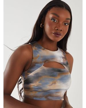 Pink Vanilla Printed Galaxy Letterbox Top - Brown