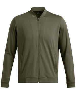Under Armour Meridian Solid Patterned Bomber Jacket With Ribbed Cuff - Green