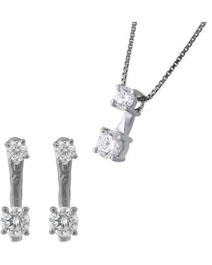 Orphelia 'Lykke' 925 Sterling Set: Chain-Pendant + Earrings - White