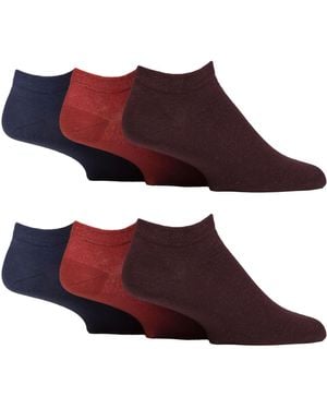 IOMI 6 Pack Diabetic Trainer Socks - Red