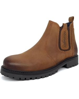 Wrangler Yuma Chelsea Leather Boots - Brown