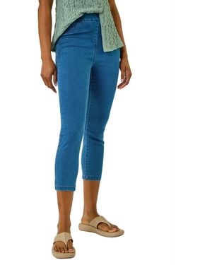 Roman Shape Enhance Stretch Crop Jeggings - Blue