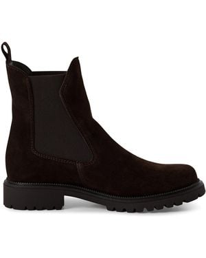 Tamaris Mocca Leather Classic High Chelsea Ankle Boots - Black