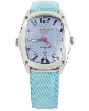 Chronotech Blue Leather Watch