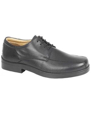 Roamer Milton Leather Tramline Gibson Shoes - Grey