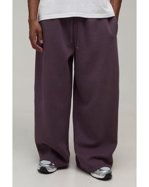 BoohooMAN Essential Extreme Wide Leg Jogger - Purple
