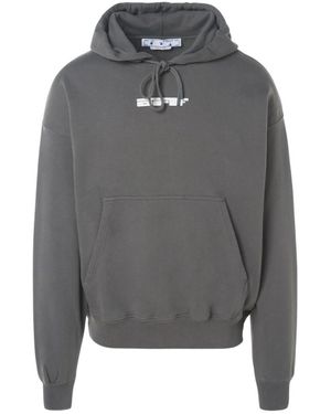 Off-White c/o Virgil Abloh Teddy Arrow Skate Fit Steel Hoodie Cotton - Grey
