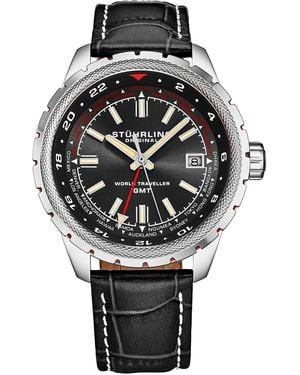 Stuhrling Voyager GMT World Timer Watch - Grey