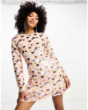 Sister Jane Dream Sequin Heart Mini Dress - Pink