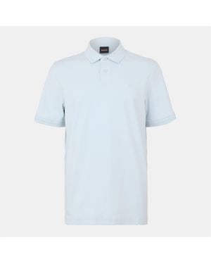 BOSS Peinterlock Short Sleeve Polo Shirt - Blue