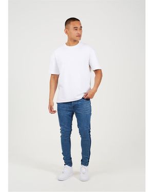 Brave Soul Wash Skinny Jean With Stripe - Blue