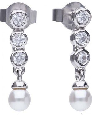 Diamonfire 6218571111 Ladies Earrings Sterling - White