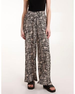 Blue Vanilla Shirred Waistband Wide Leg Trouser - Black