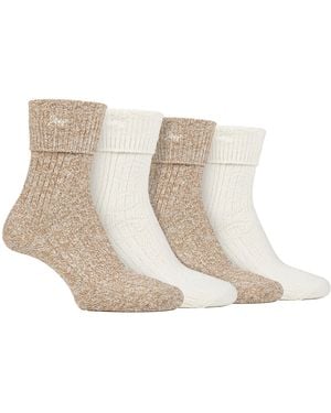 Jeep Ladies 4 Pack Super Soft Walking Boot Socks - White