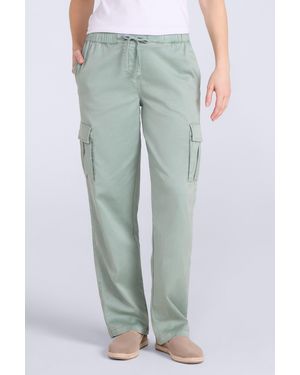 Mountain Warehouse 'Ivy' Cargo Trousers Lightweight Cotton Relaxed Fit Comfy Casual Trousers - Blue