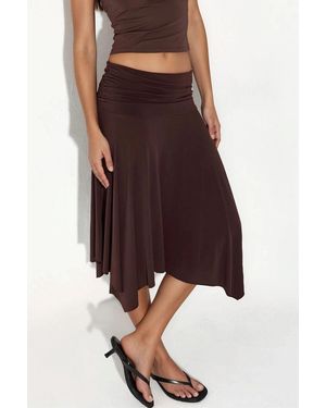 Busem High Waist Maxi Skirt With Drape Detail - Brown