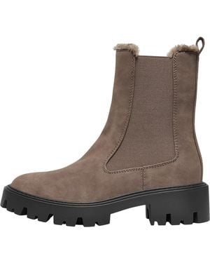 ONLY Ladies Betty-9 Calf Boots Stone) - Brown