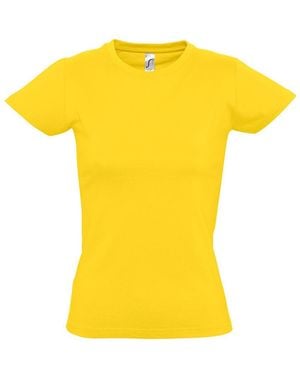 Sol's Ladies Imperial Heavy Short Sleeve T-Shirt Cotton - Yellow