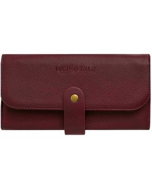 Weird Fish Almila Plain Vegan Leather Purse (Mulled) - Red