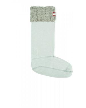 HUNTER Recycled 6 Stitch Cable Tall Boot Sock - Blue