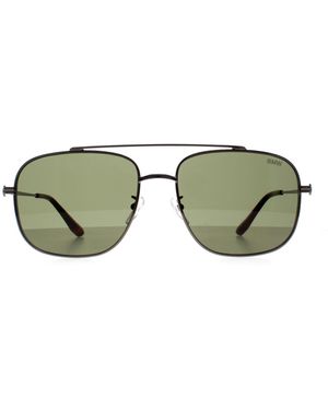 BMW Aviator Shiny Gunmetal Bw0005 Sunglasses - Green