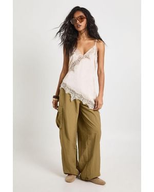Boohoo Nylon Parachute Trousers - Green