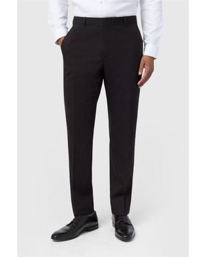 Ted Baker Flat Fronted Slim Fit Suit Trousers - Black