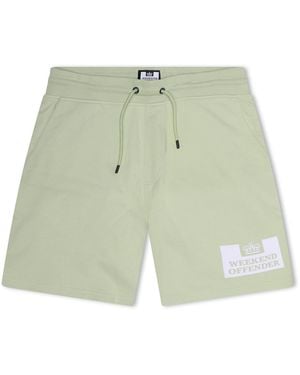 Weekend Offender Parma Logo Print Text Graphic Sweat Shorts - Green