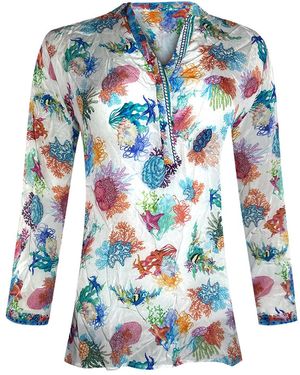 Inoa Bonaire Reef 1202116 Witte Milano-Top - Blauw