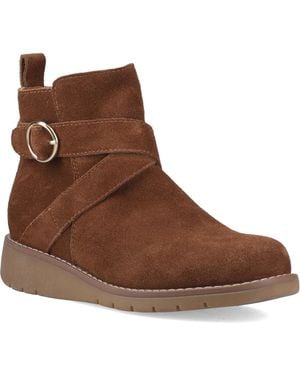Hush Puppies Lyra Suede Dark Tan Boots - Brown