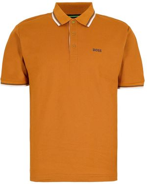BOSS Paddy Short Sleeve Polo Shirt - Orange