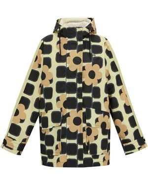 Regatta Ladies Orla Kiely Giant Square Flower Mid Length Waterproof Jacket (Monochrome) - Green